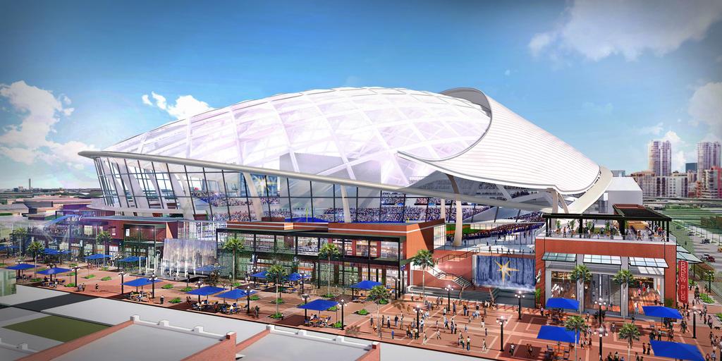 Tampa Bay Rays unveil 'translucent roof' design for Ybor stadium  (Renderings) - Tampa Bay Business Journal