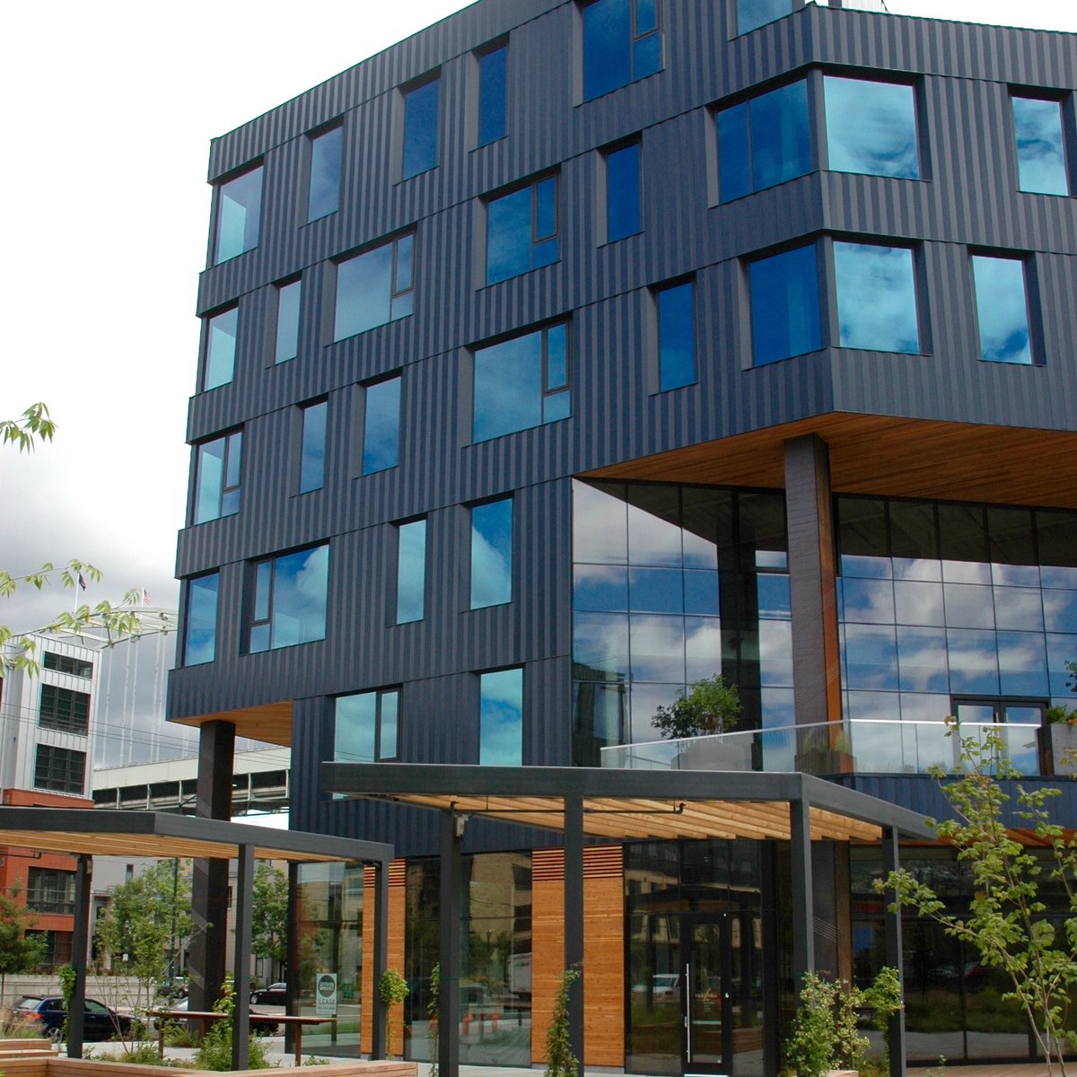 Inside and outside the new Field Office development in NW Portland