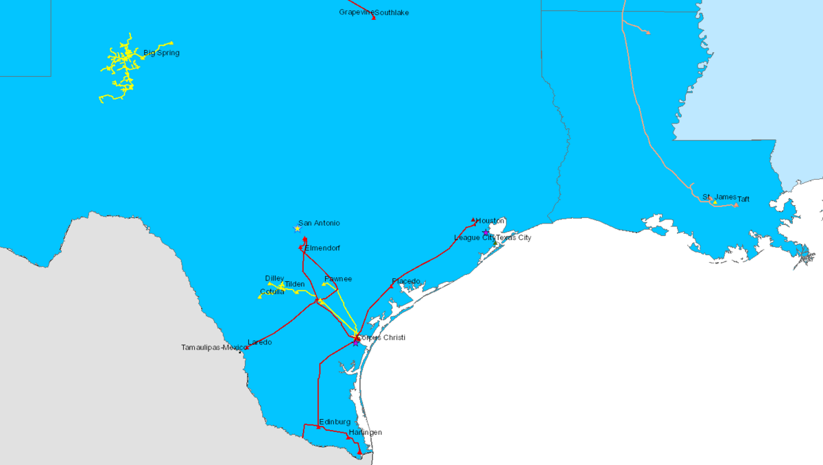 NuStar Pipeline Map