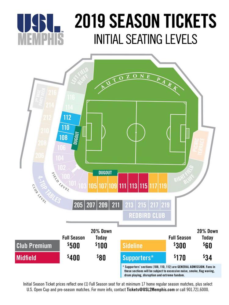 Autozone Park Memphis Seating Chart