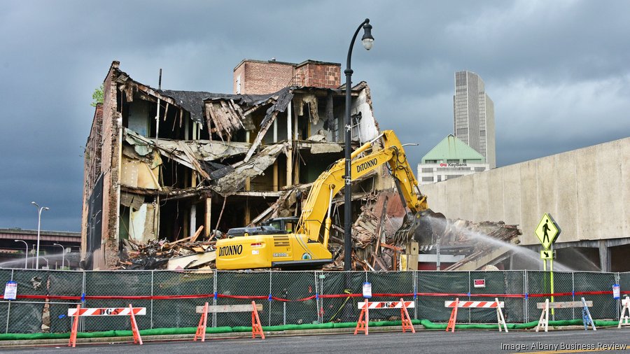 Downtown Albany, NY, demolition at former convention center site