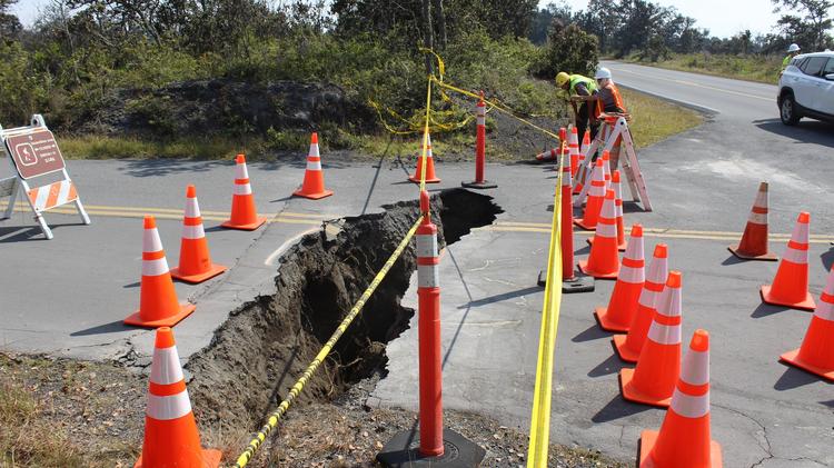 Earthquakes at Hawaii Volcanoes National Park have riddled Highway 11, other park roads, overlooks and trails with dangerous sink holes and cracks.
