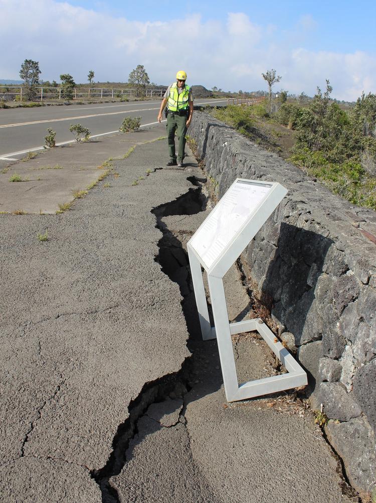 Earthquakes have riddled park roads, overlooks and trails with dangerous sink holes and cracks.