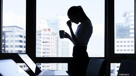 Stressed business woman