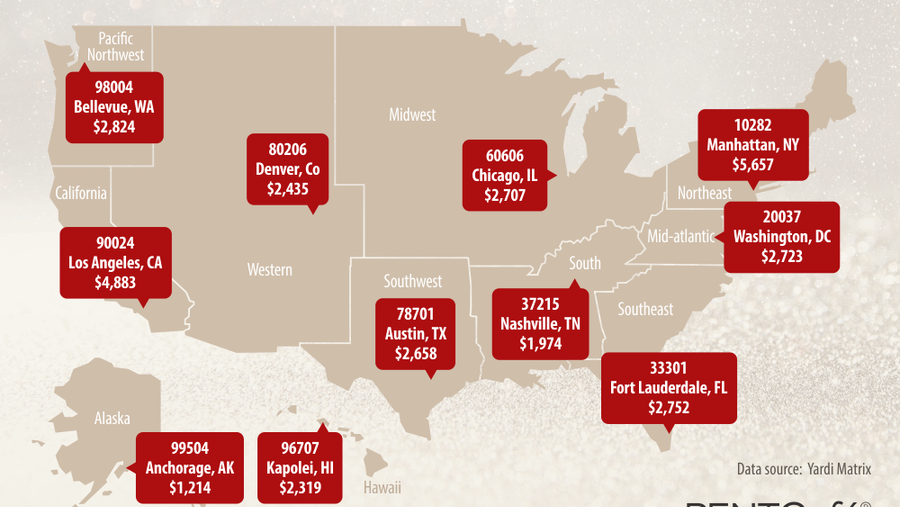 The 10 most expensive ZIP codes for renters in Southeast are all in