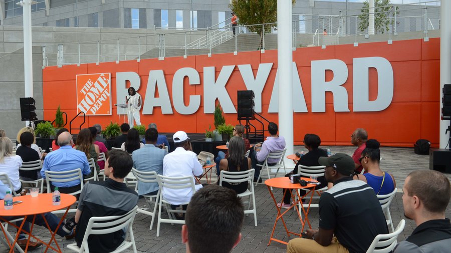 Westside kids 'cut' ribbon to open The Home Depot Backyard - Atlanta  Business Chronicle