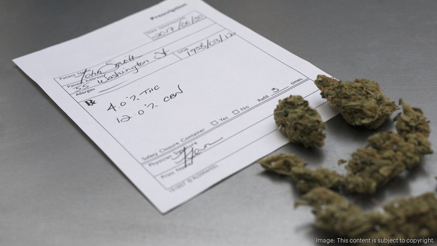 Medical marijuana prescription and buds