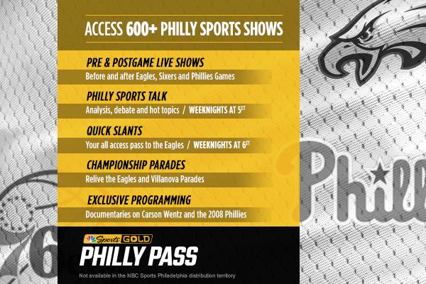 NBC Sports Gold 'Philly Pass' Streams Eagles, Phillies, Sixers Shows