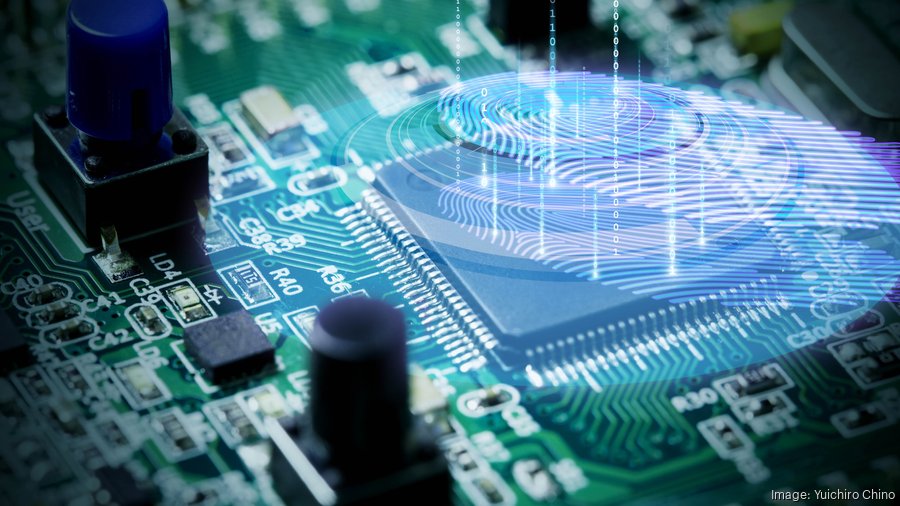 cybersecurity fingerprint on a circuit board