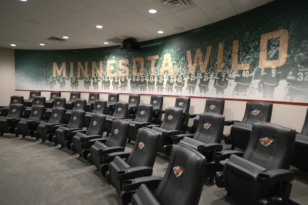 The Minnesota Wild locker room prior to the game against the New
