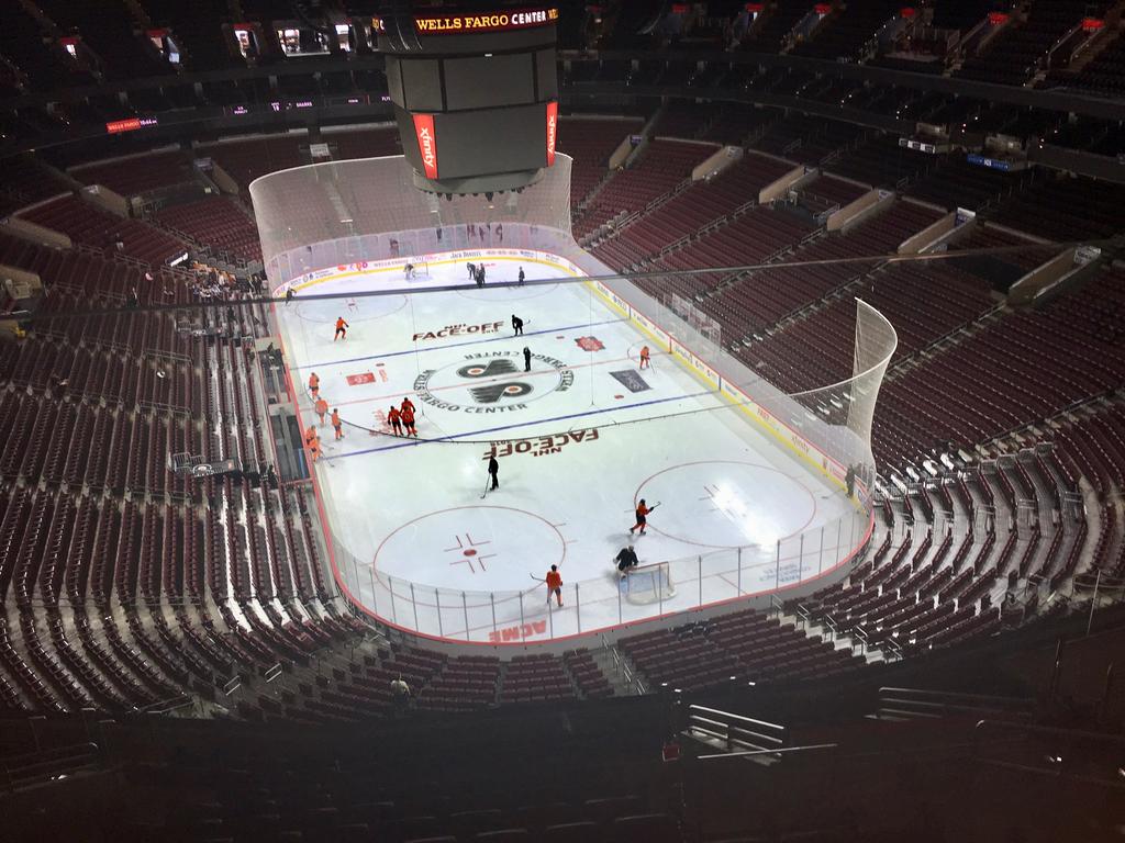 The Business of a Hockey Game at the Wells Fargo Center in Philadelphia