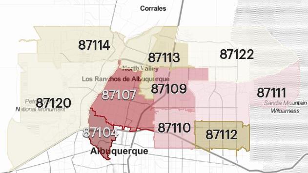 zip code map of albuquerque Albuquerque Neighborhoods With Highest Beer Spending Albuquerque Business First zip code map of albuquerque