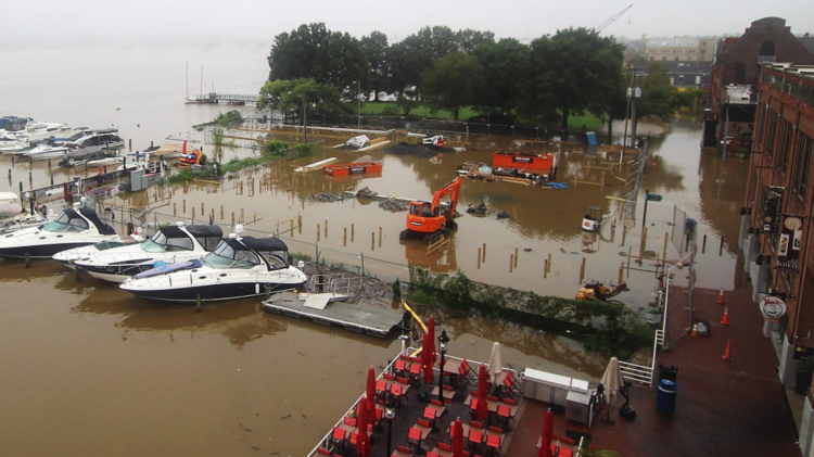 Alexandria Waterfront Park Project Backed Up By Flooding Alexandria S Interim Waterfront Park Curly A Construction Site Flooded During Recent Heavy Rains