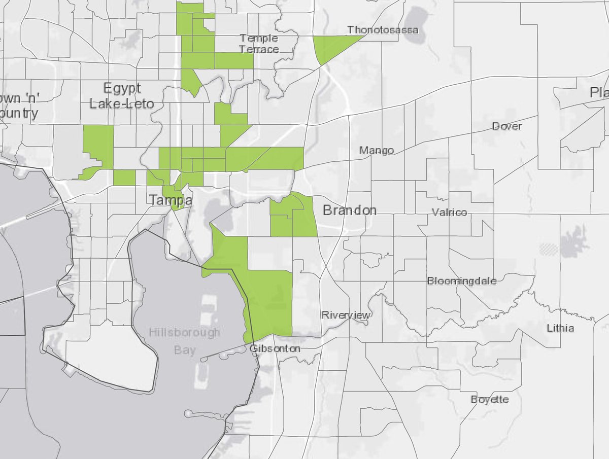 Map of Florida (USA) and inset map of Hillsborough County showing the