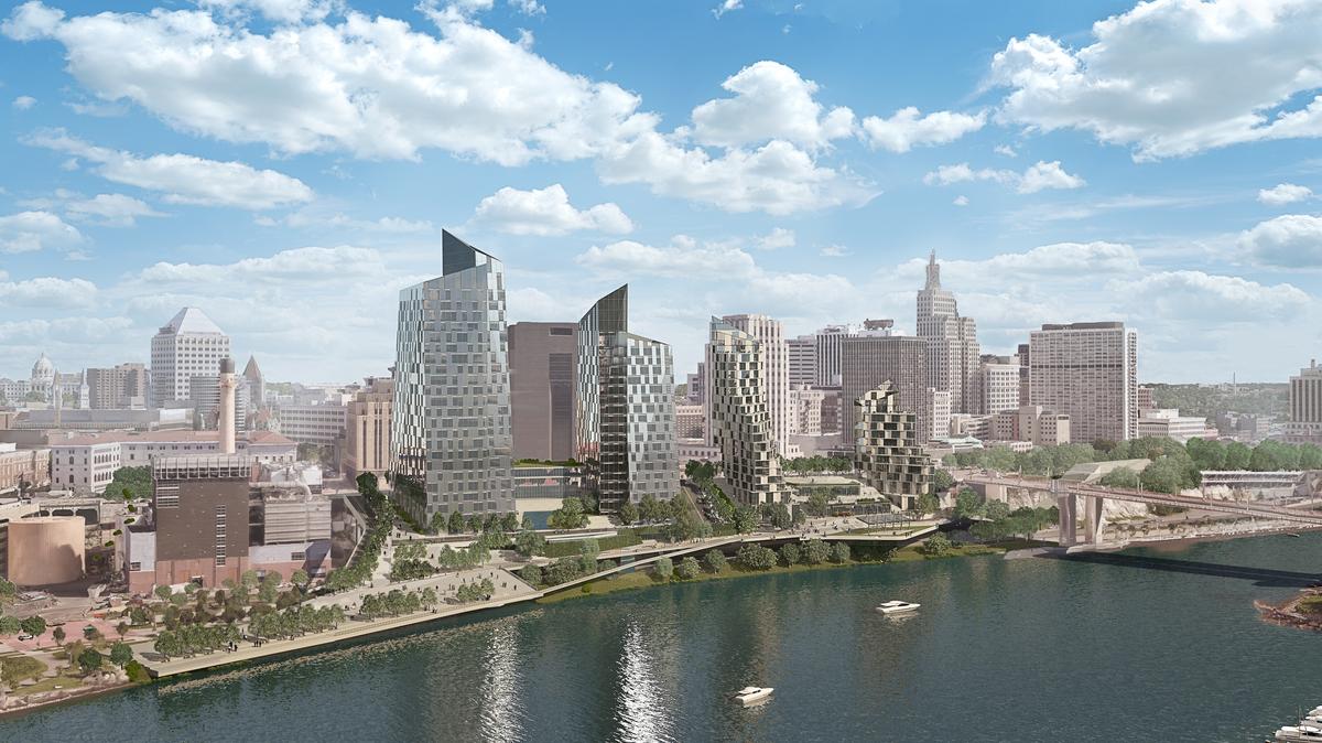 Allianz Field, Dayton's Project, Gateway Tower, Riverfront Properties and condos are stories to