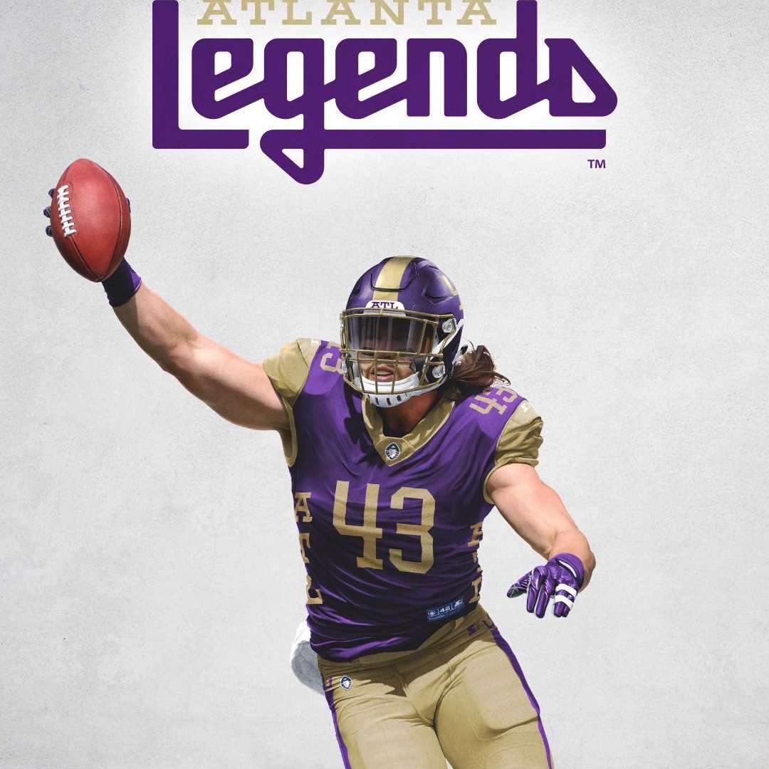 The Alliance of American Football unveils purple, gold, white uniforms for  Atlanta Legends - Atlanta Business Chronicle