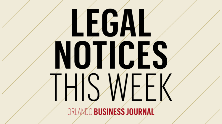 Legal Notices Starting In The November 8 2019 Issue Orlando