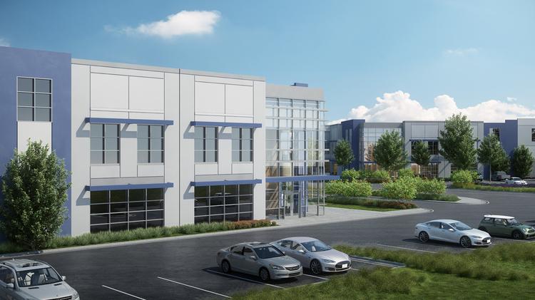 A rendering of the Morton Commerce Center, a four building, 605,000 square foot industrial project in Newark.