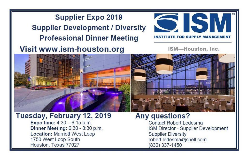 ISMHouston Expo 2019 and Professional Dinner Meeting Houston