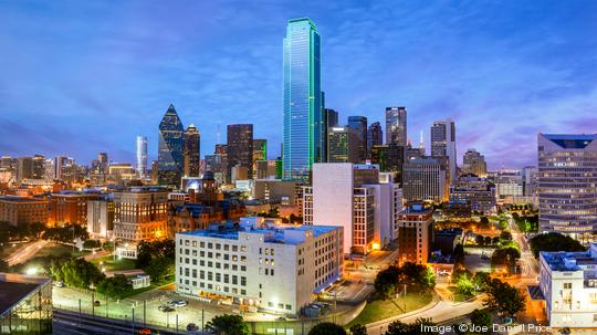 Dallas Skyline, Bank of America Building, Blue Hour, Dallas, Texas, America