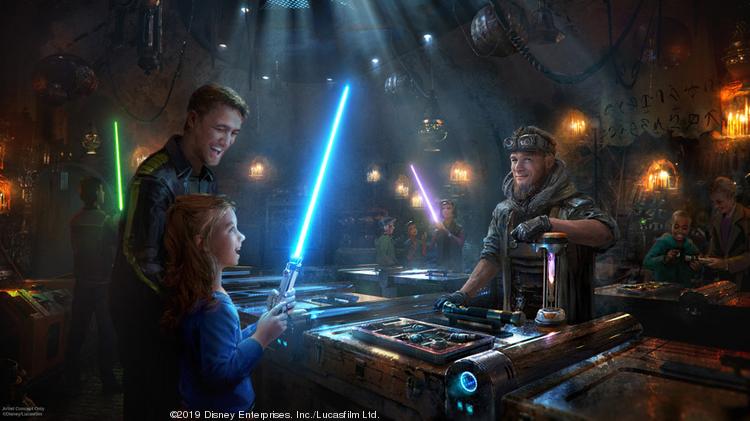 Every trip to a Star Wars land has to include a visit to get your own lightsaber.