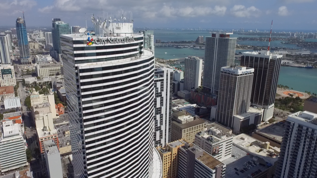 City National Bank logo flies high on Miami Tower - South Florida Business  Journal