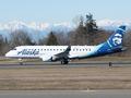 Alaska Airlines Embrarer 175 is inaugural flight from new commercial terminal at Paine Field in Everett, Washington