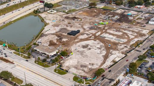 An aerial view of Midtown Tampa in January