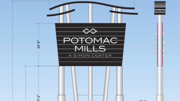 Potomac Mills sign safely dismantled, helping to prevent traffic