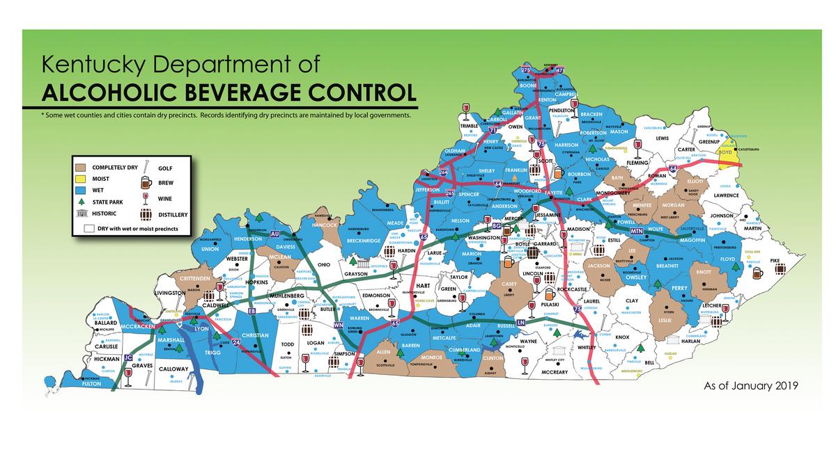 Dry Counties In Ky Map Map Of West