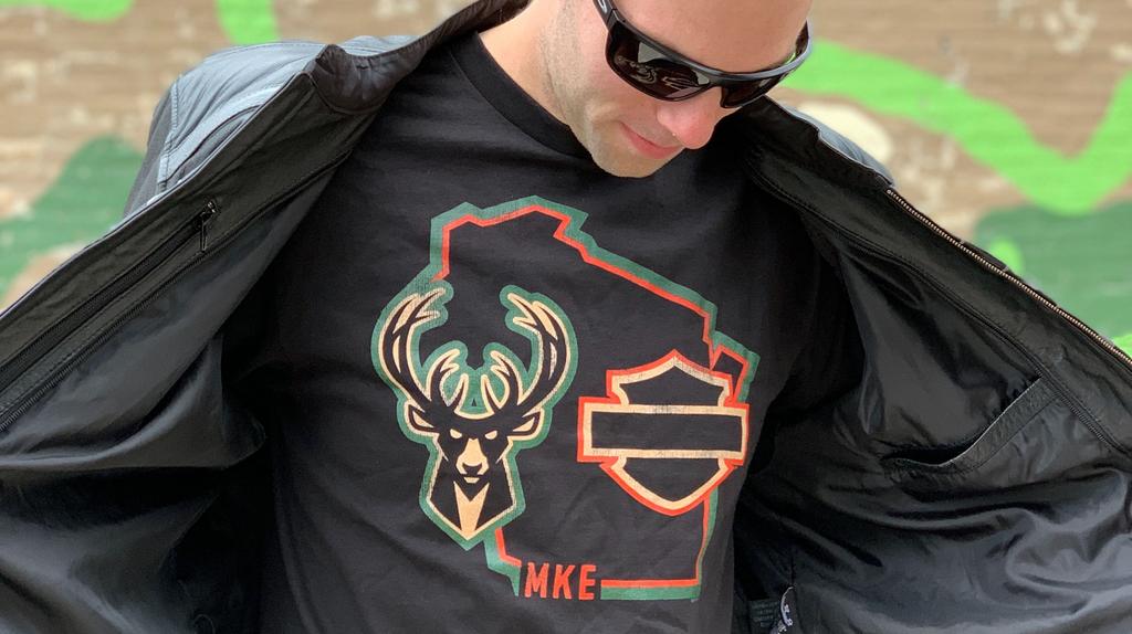 milwaukee bucks jersey with harley logo