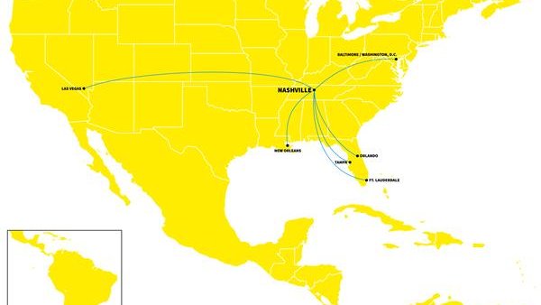 Spirit Airlines announces daily Lauderdale Nashville flight