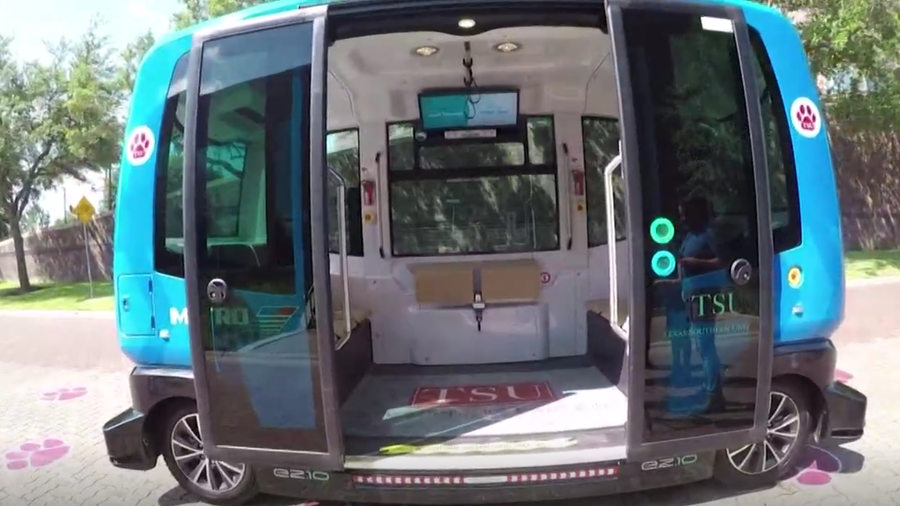Driverless shuttle debuts at Texas Southern University in Houston ...