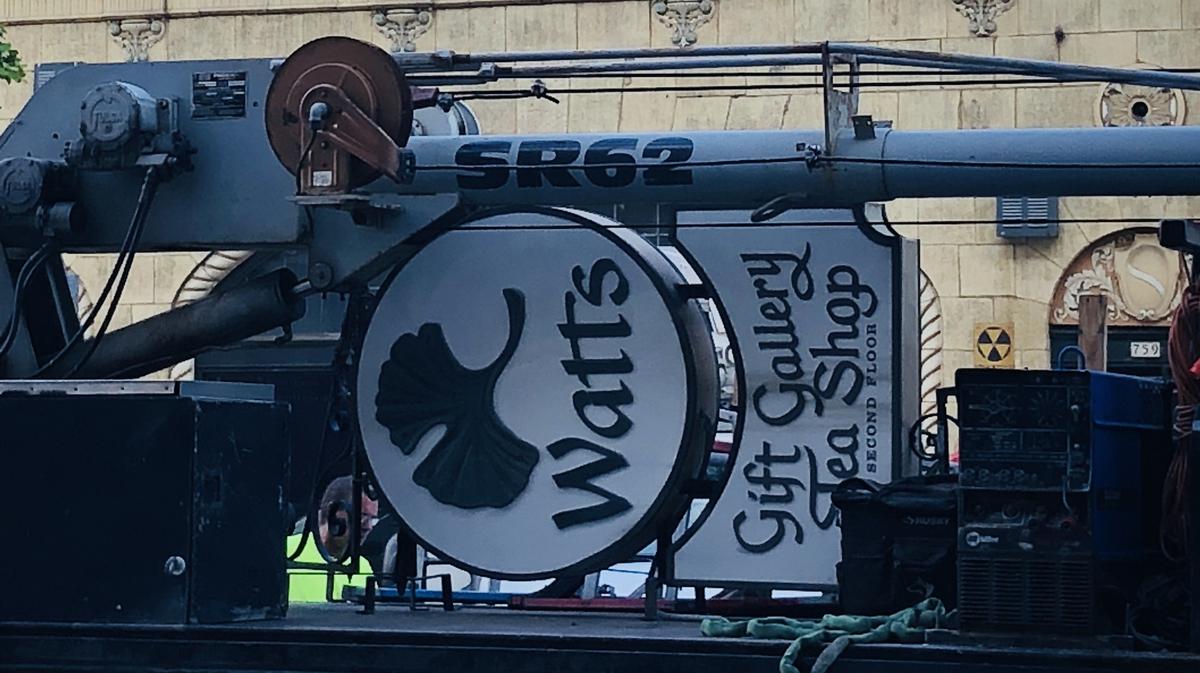 George Watts Tea Room Sign Comes Down Heads To Milwaukee