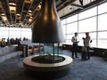 The grand fireplace in pictured as Alaska Airlines unveils its new flagship lounge in the newly unveiled North Satellite terminal at Sea-Tac International Airport in SeaTac