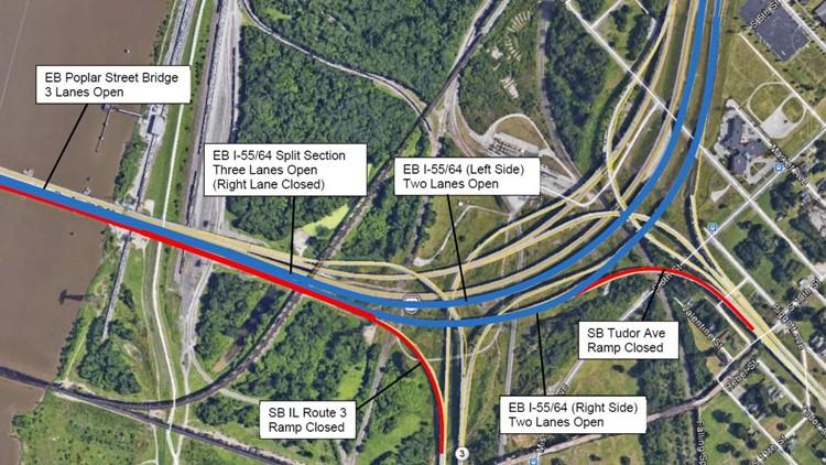 Illinois exit ramps repairs to close Poplar Street Bridge - St. Louis ...