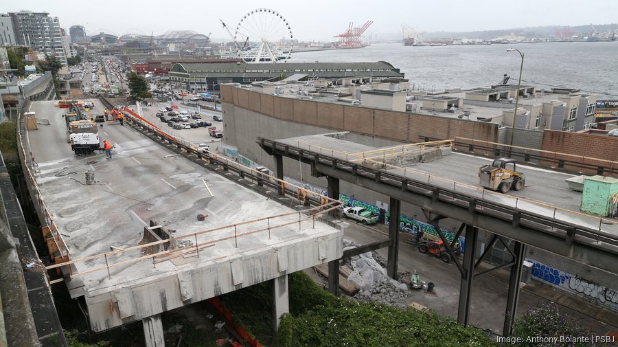 Buried pilings and former shoreline under the central waterfront photo 2