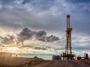 Fracking Drilling Rig at the Golden Hour