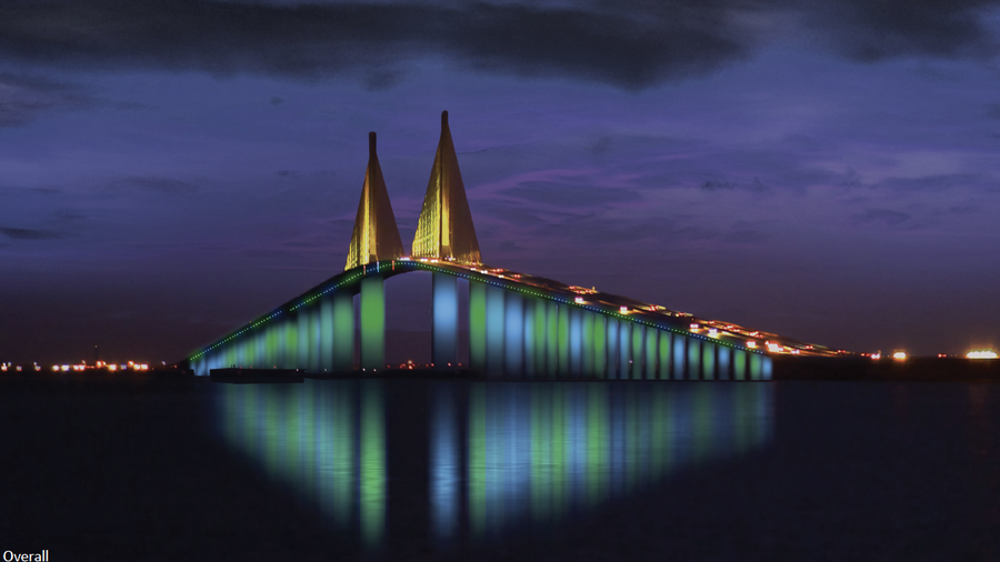 How the Sunshine Skyway will look with new 15M LED lights Tampa Bay