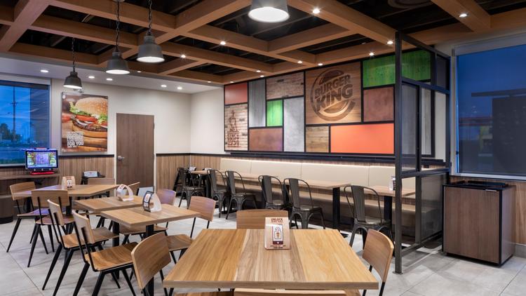 The interior of a Burger King location in Litchfield, Illinois.