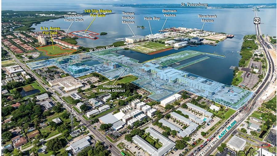 WCI lists vacant land, marina in Westshore Yacht Club for sale Tampa
