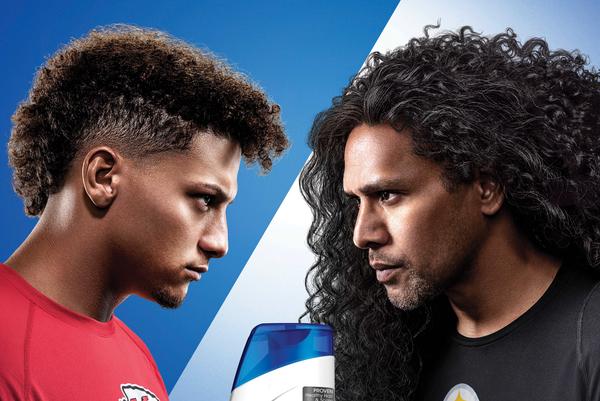 Mahomes Vs Polamalu New Head Shoulders Advertising Campaign