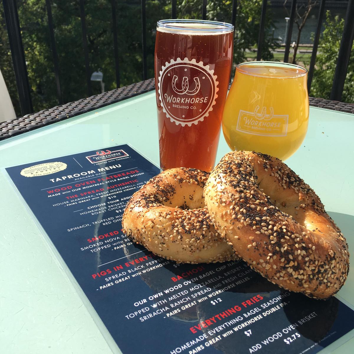 Spread Bagelry partners with Workhorse Brewing at new Center City