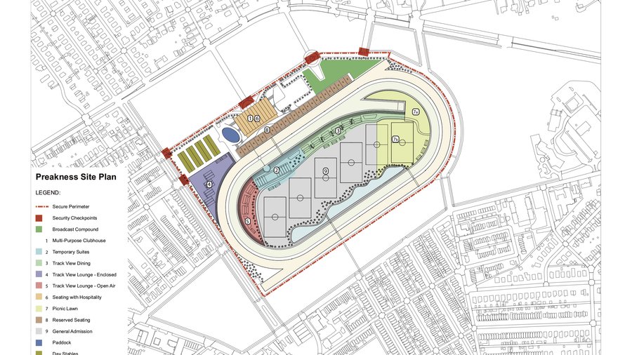 Preakness Map Pimlico and Laurel renderings - October 2019