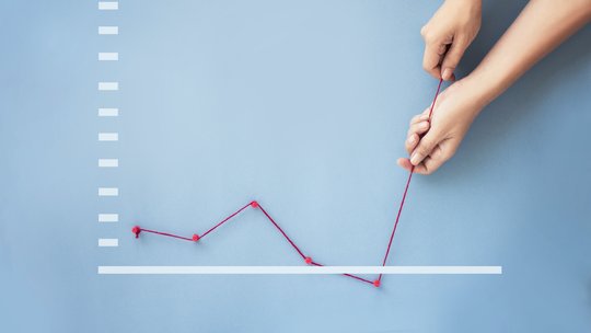 Conceptual business finance growth chart still life.