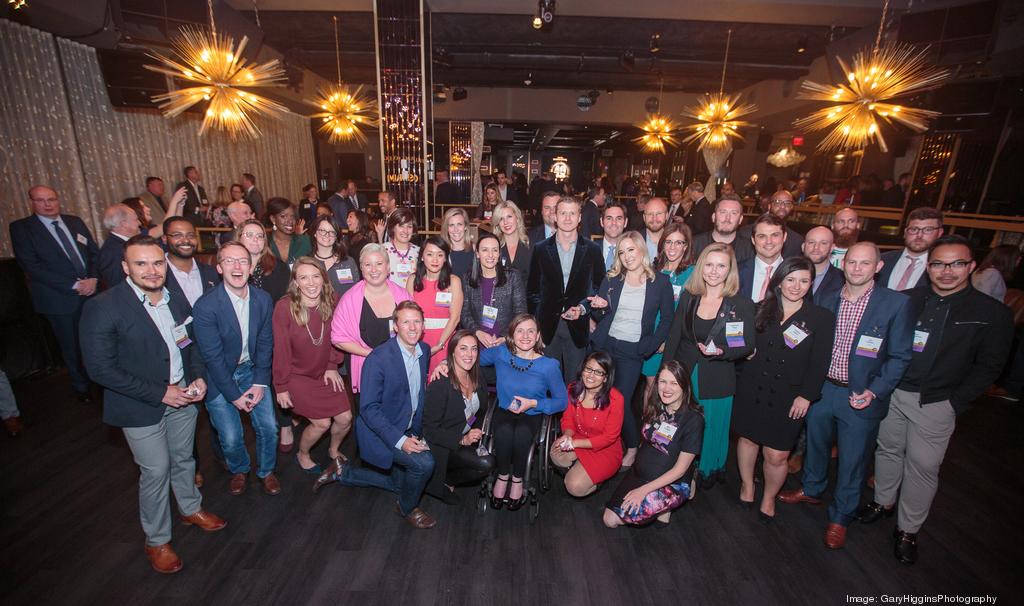 2019 Boston Business Journal 40 under 40 honorees gather for photos at the awards event, held at The Grand, located in the Seaport District, Wednesday, October 16, 2019.