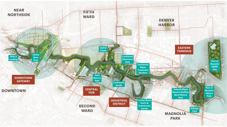 Buffalo Bayou Park Map Buffalo Bayou Partnership Plans Green Space Upgrades In East Houston -  Houston Business Journal