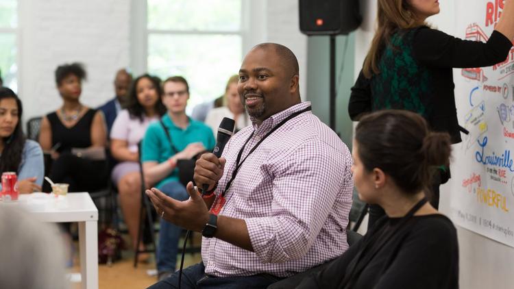 David Hall, speaking to entrepreneurs at a 2014 Rise of the Rest event, is managing partner of the second $150 million fund.