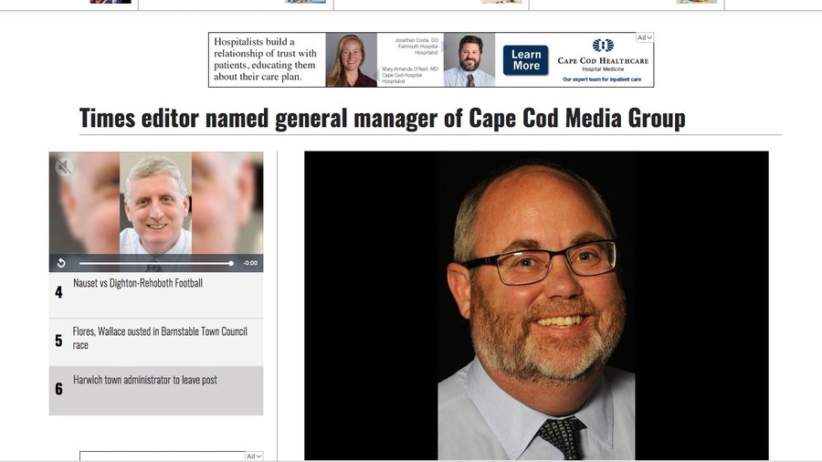 Editor of Cape Cod Times, Paul Pronovost, to step down after 19 years