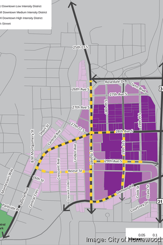 Homewood City Council To Hold Public Hearing On Downtown District   Homewoodproposedrevisedzoningmap2018parcels20191118*320xx1089 1634 88 0 